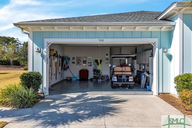 view of garage