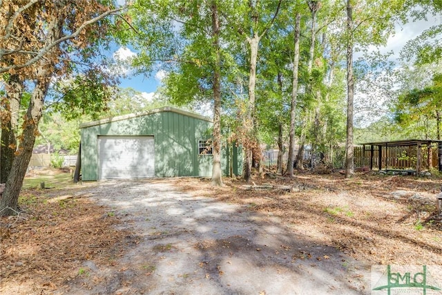 view of garage