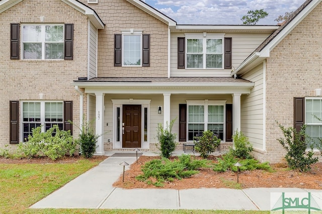 view of front of house featuring covered porch