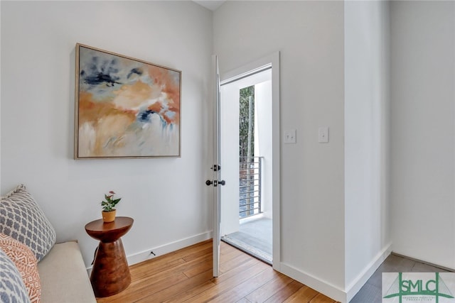 interior space with hardwood / wood-style floors