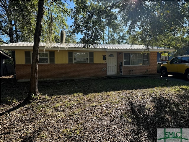 view of single story home