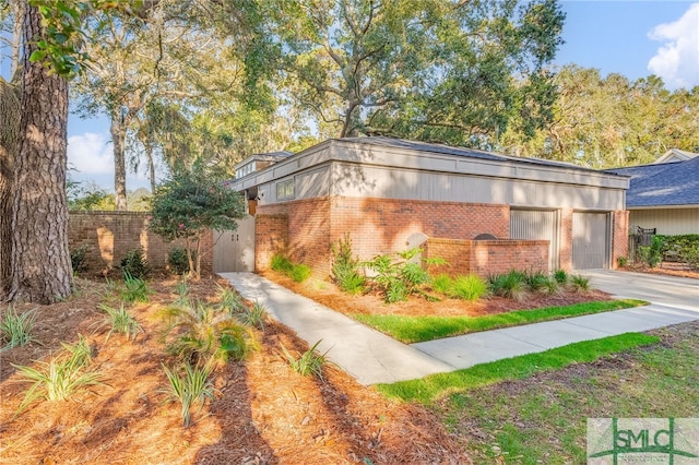 exterior space featuring a garage