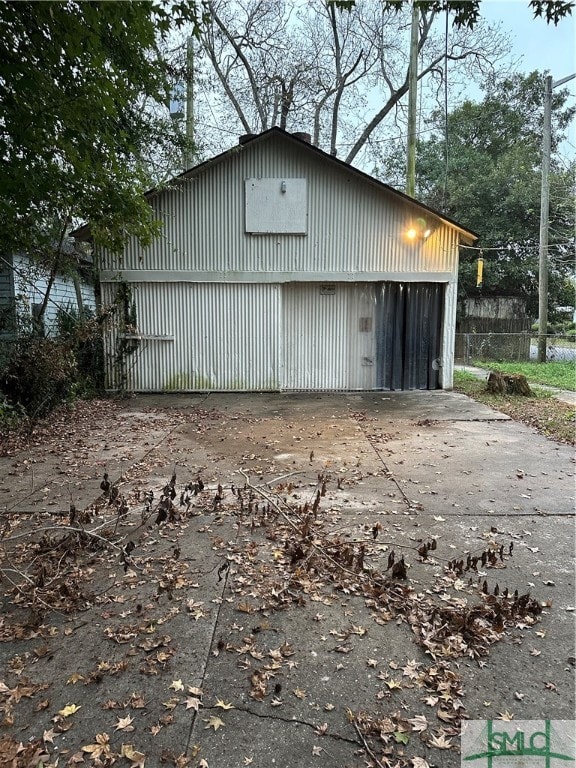 view of garage