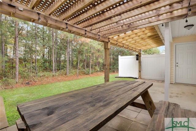 view of patio with a pergola