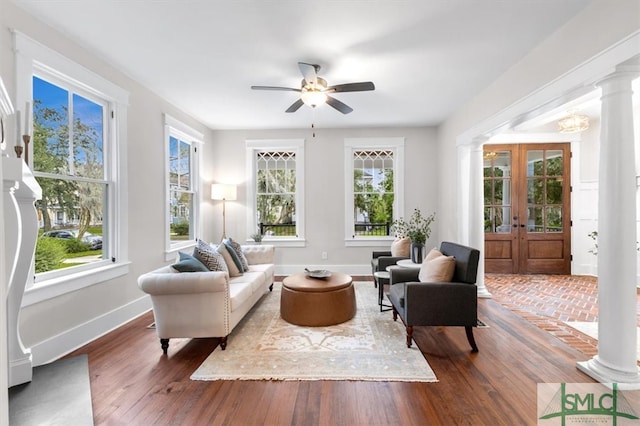 interior space featuring a healthy amount of sunlight and dark hardwood / wood-style floors