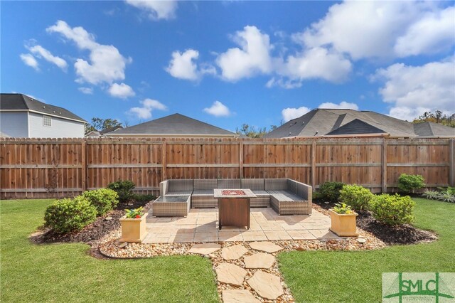 view of patio featuring an outdoor fire pit