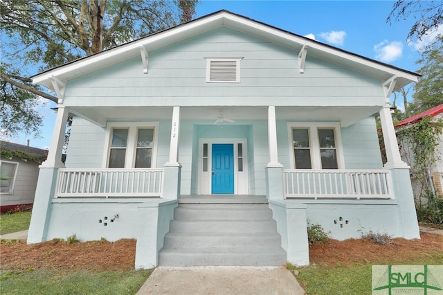 bungalow-style house featuring covered porch