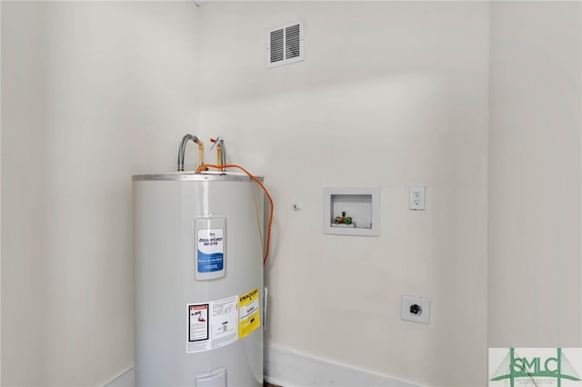 utility room featuring water heater