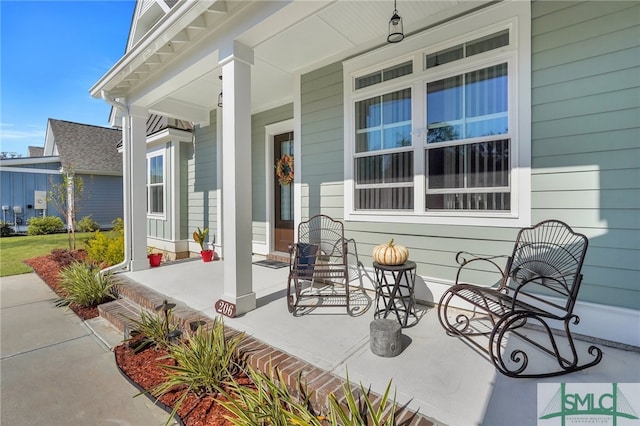 view of patio / terrace featuring covered porch