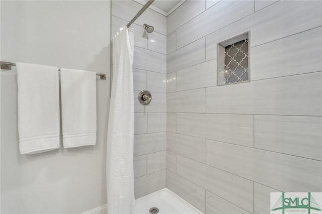 bathroom featuring walk in shower