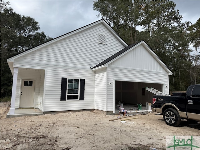 view of home's exterior featuring a garage