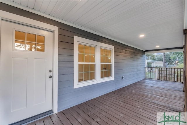 wooden deck with a porch