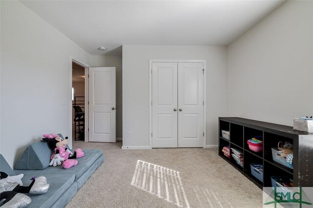 game room featuring carpet flooring