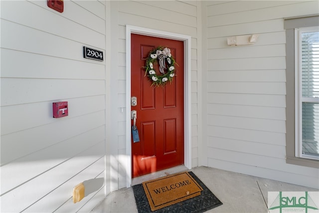 view of doorway to property