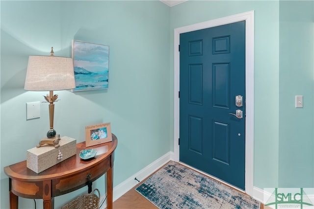 entrance foyer featuring hardwood / wood-style floors