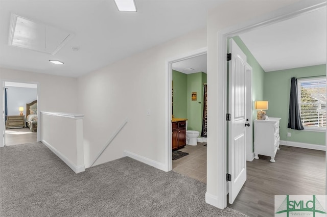 hallway featuring light wood-type flooring