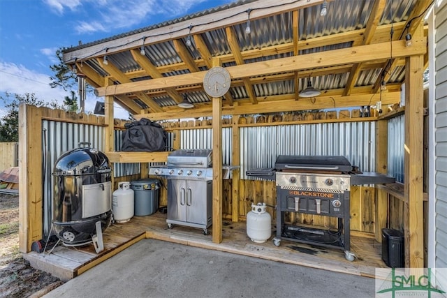 view of patio with grilling area