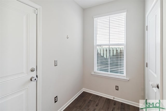 interior space featuring dark wood-type flooring