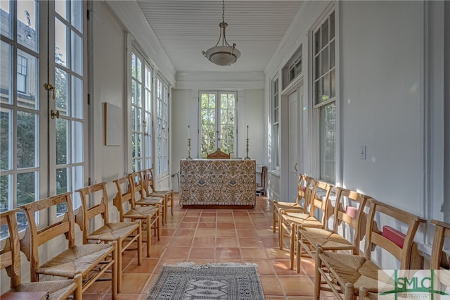 18 E 34th St, Savannah, GA 31401 - sunroom with french doors and tile patterned floors