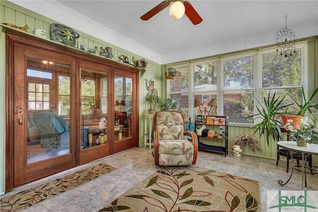 1462 Marlborough Way, Savannah, GA 31406 - sunroom featuring french doors and crown molding