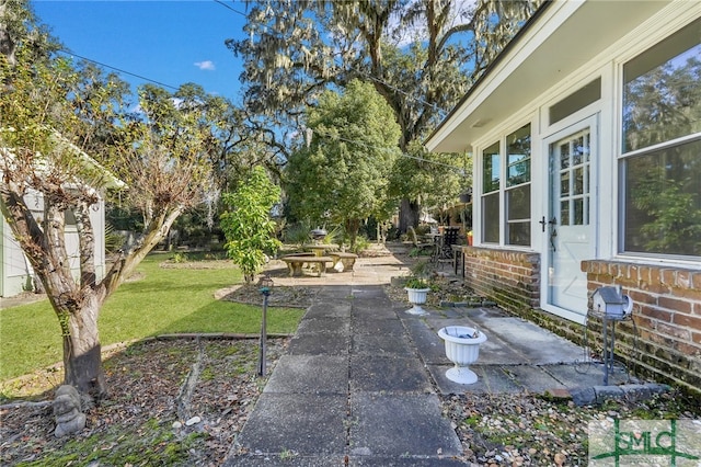 view of yard with a patio