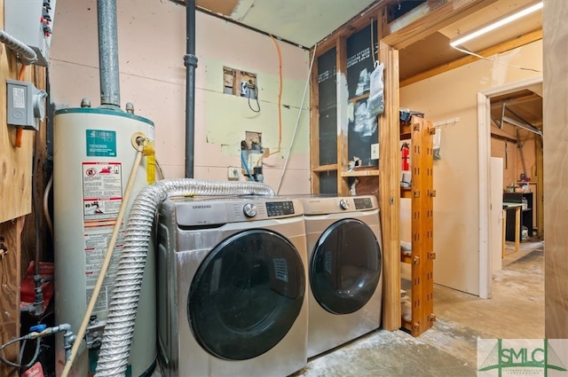 laundry area with washer / clothes dryer and gas water heater