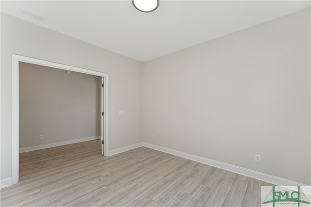 empty room featuring light hardwood / wood-style flooring