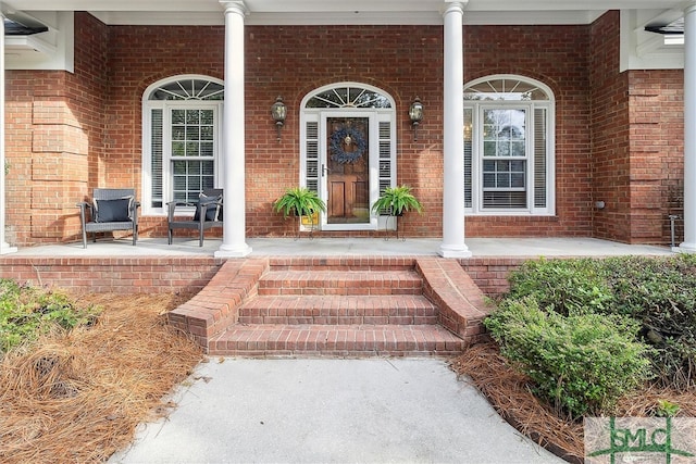 property entrance with a porch