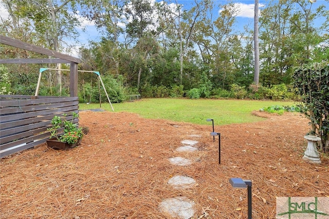 view of yard featuring a playground