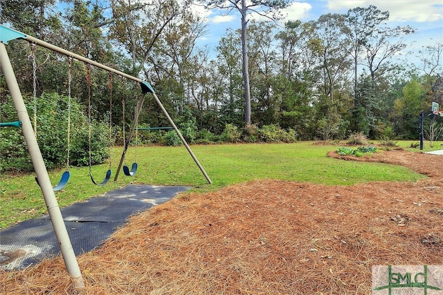 view of yard featuring a playground