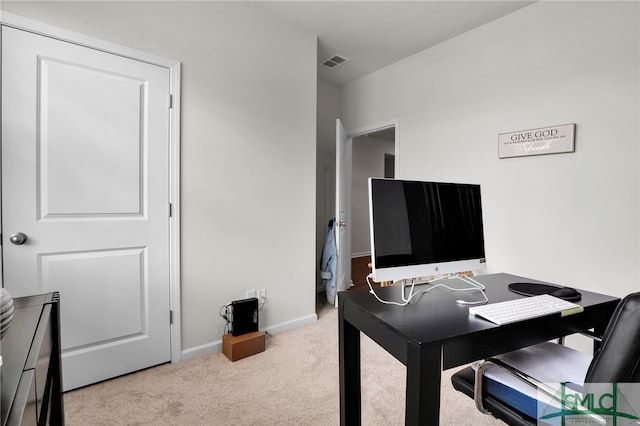 view of carpeted office