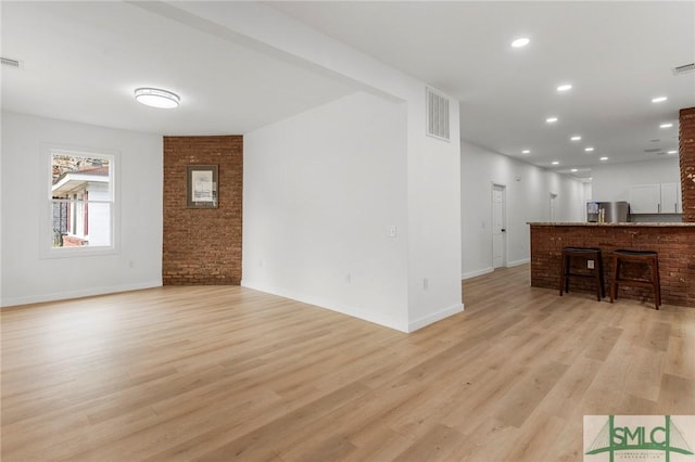 living room featuring light hardwood / wood-style floors