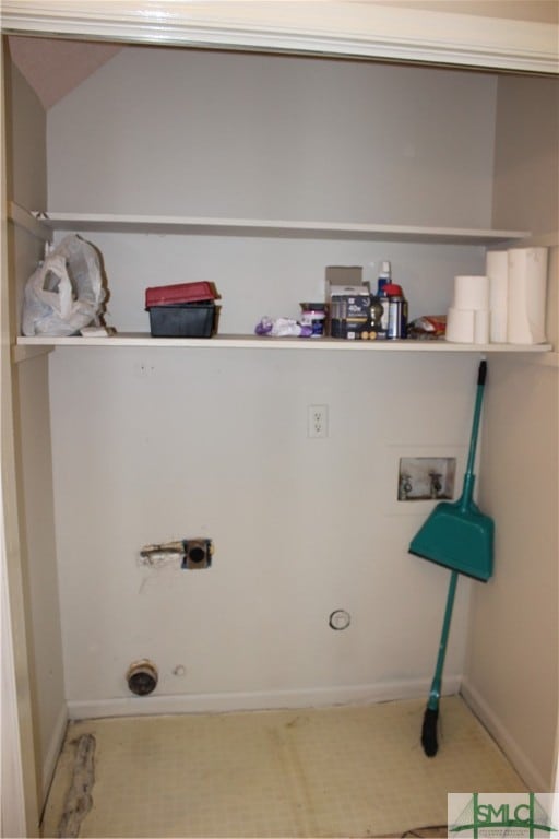 laundry area featuring electric dryer hookup, hookup for a gas dryer, and hookup for a washing machine