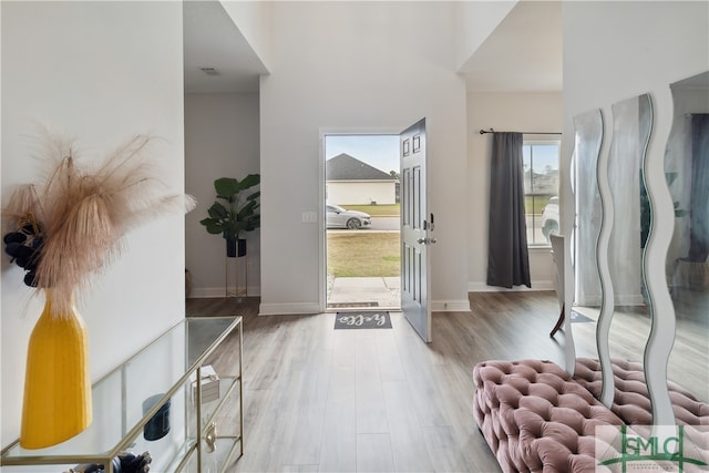 entrance foyer with hardwood / wood-style floors