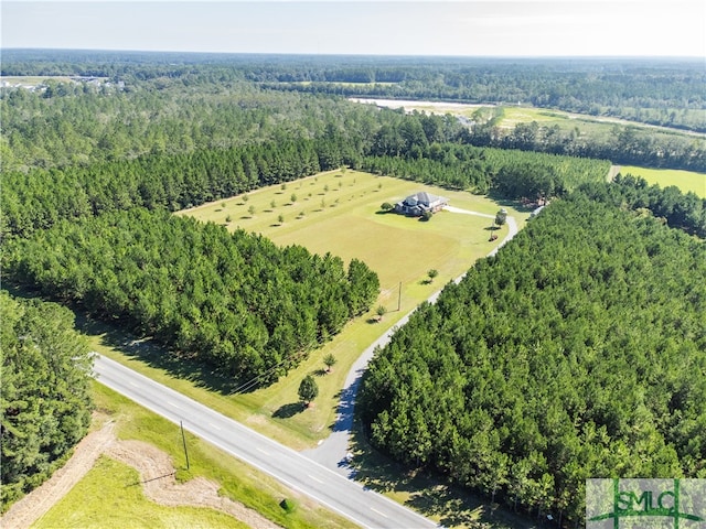 aerial view with a rural view