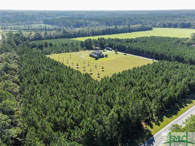 drone / aerial view featuring a rural view