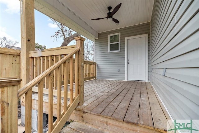 deck with ceiling fan