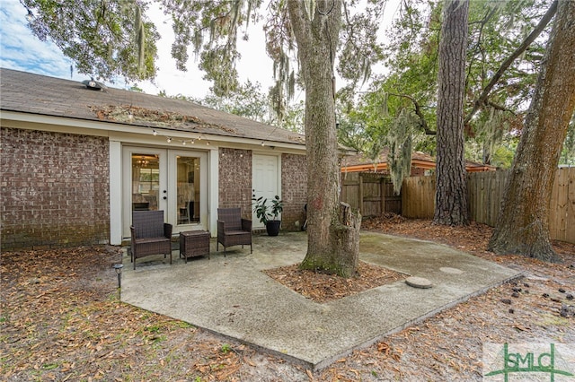 exterior space with french doors