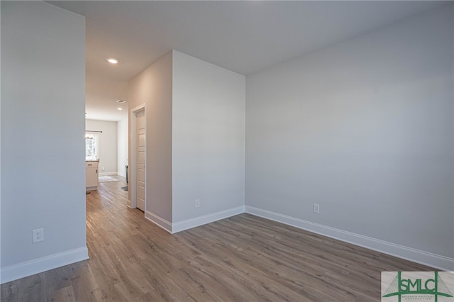 empty room featuring light hardwood / wood-style floors