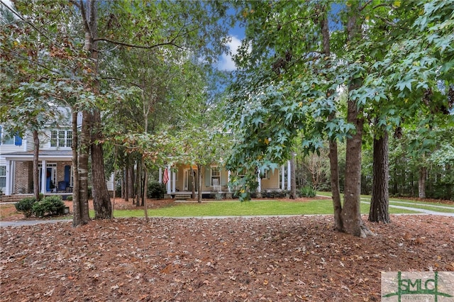 view of yard featuring a porch