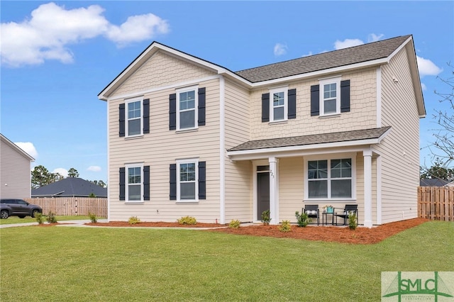 view of front of house featuring a front yard