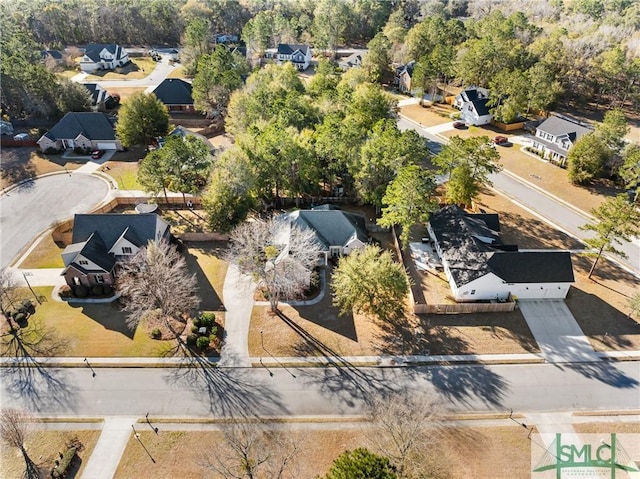 bird's eye view with a residential view