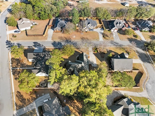 aerial view with a residential view