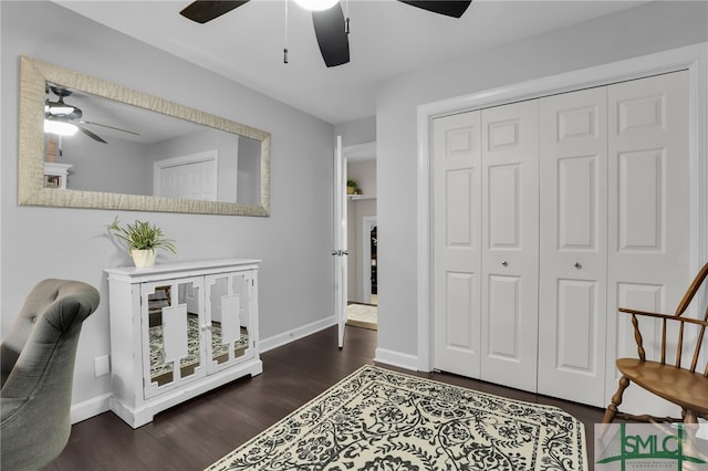 interior space featuring dark wood-type flooring