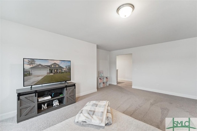 living room featuring carpet