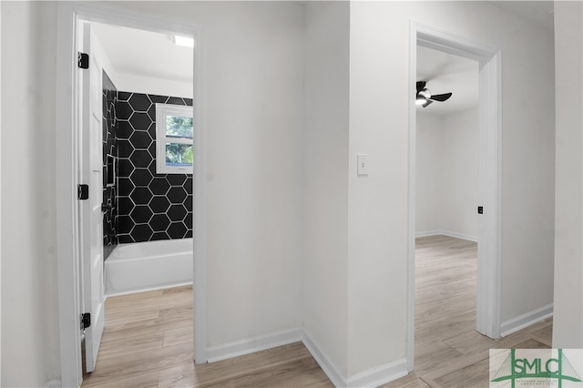 hall featuring light hardwood / wood-style flooring