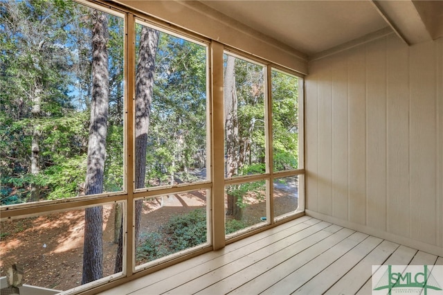 view of unfurnished sunroom