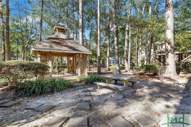 view of patio with a gazebo