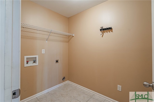 washroom featuring electric dryer hookup and hookup for a washing machine