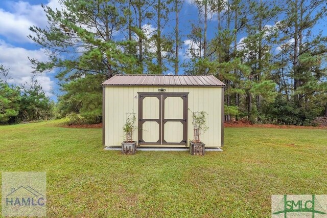 126 Thornbush Ct NE, Ludowici, GA 31316 - view of outbuilding with a lawn
